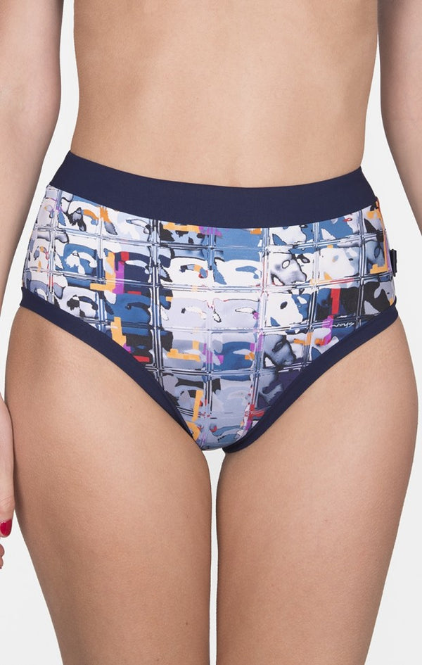 Shan Aqua Blue Full coverage high waist bikini bottom
